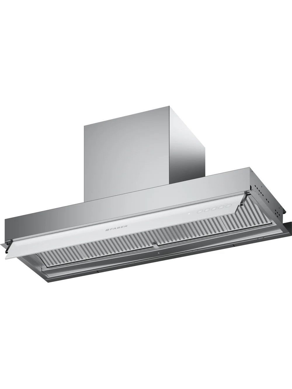 Вытяжка встраиваемая Faber In-Nova Zero Drip Plus A60, нержавеющая сталь/белое стекло