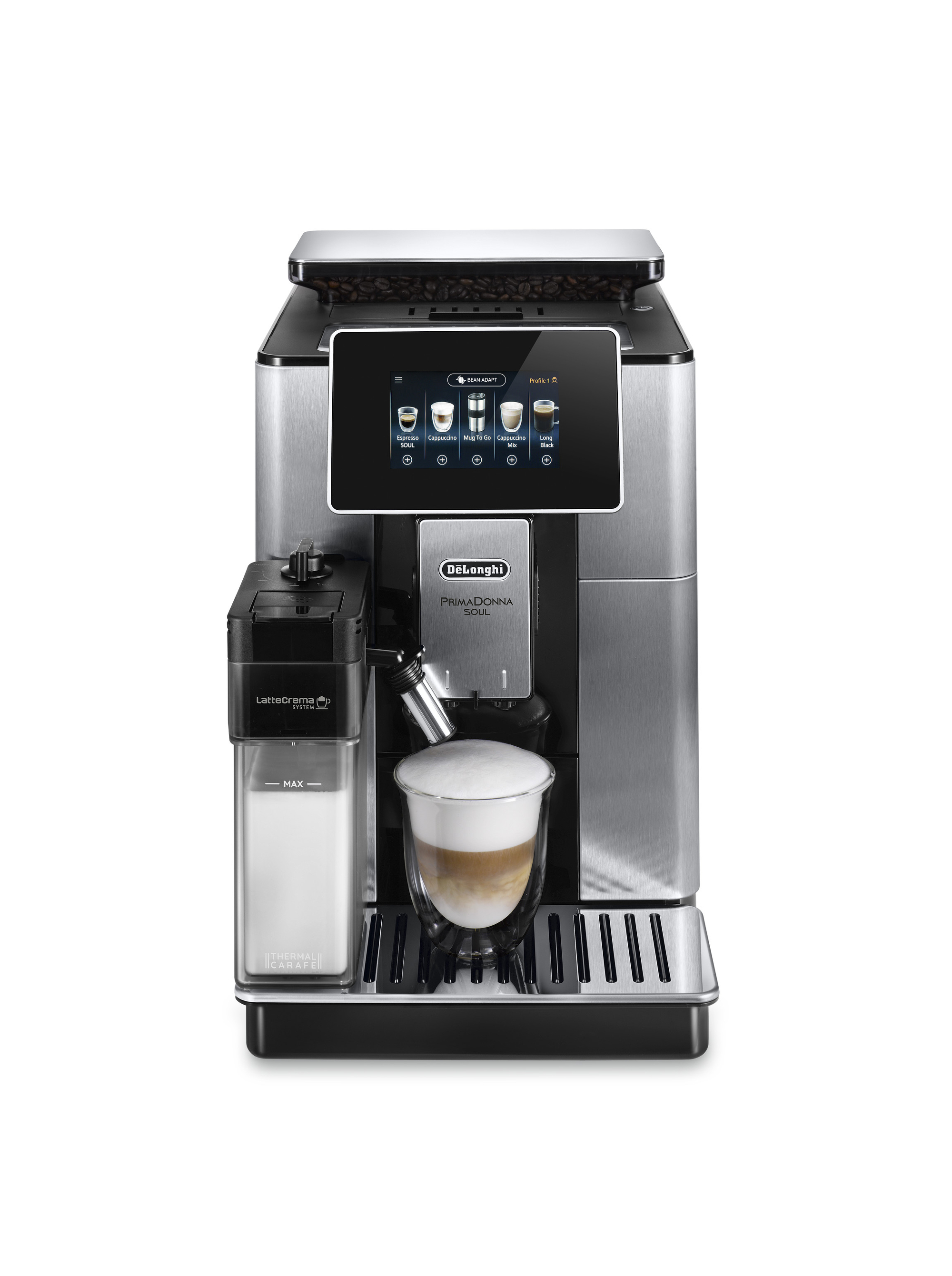 Кофемашина автоматическая DeLonghi ECAM610.74.MB, металлик/черный