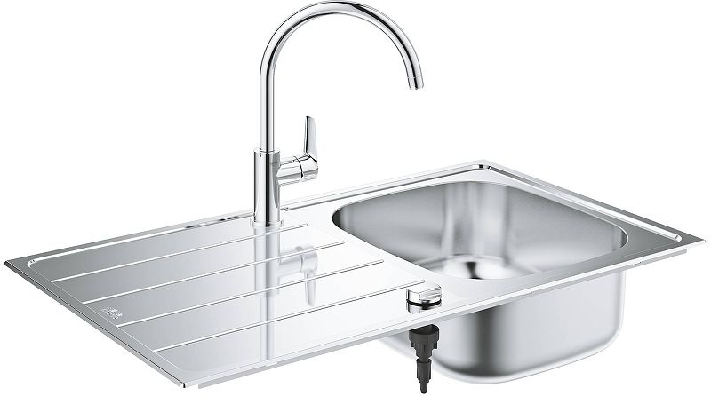 Мойка кухонная Grohe K200 31552SD1 (с корзинчатым вентилем), нержавеющая сталь