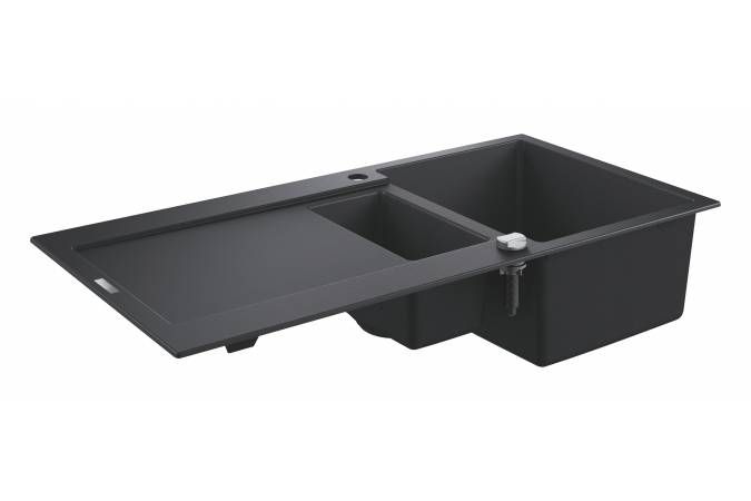 Мойка кухонная Grohe K500 31646AP0 с крылом, черный гранит