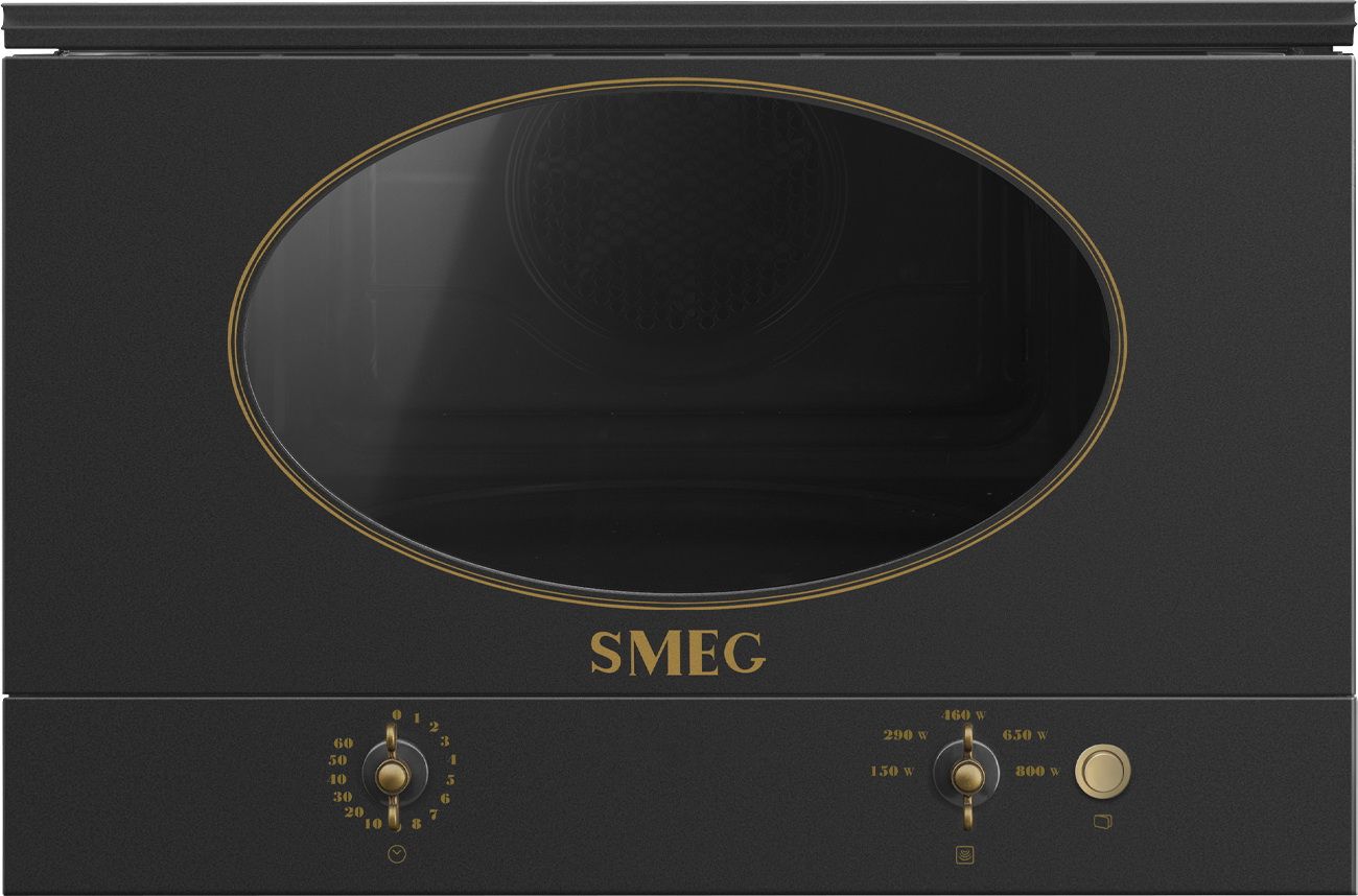 Микроволновая печь встраиваемая Smeg MP822NAO Coloniale, антрацит