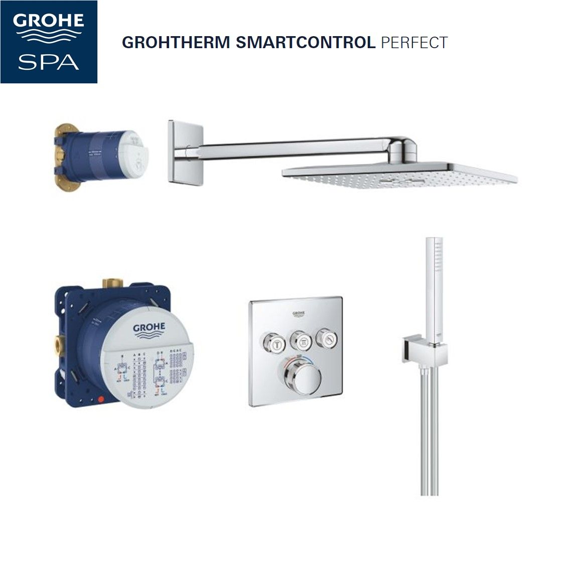 Душевой комплект Grohe Grohtherm SmartControl 34706000 (с внутренней частью)