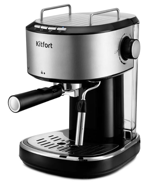 Кофеварка рожковая Kitfort KT-754 черный/нержавеющая сталь