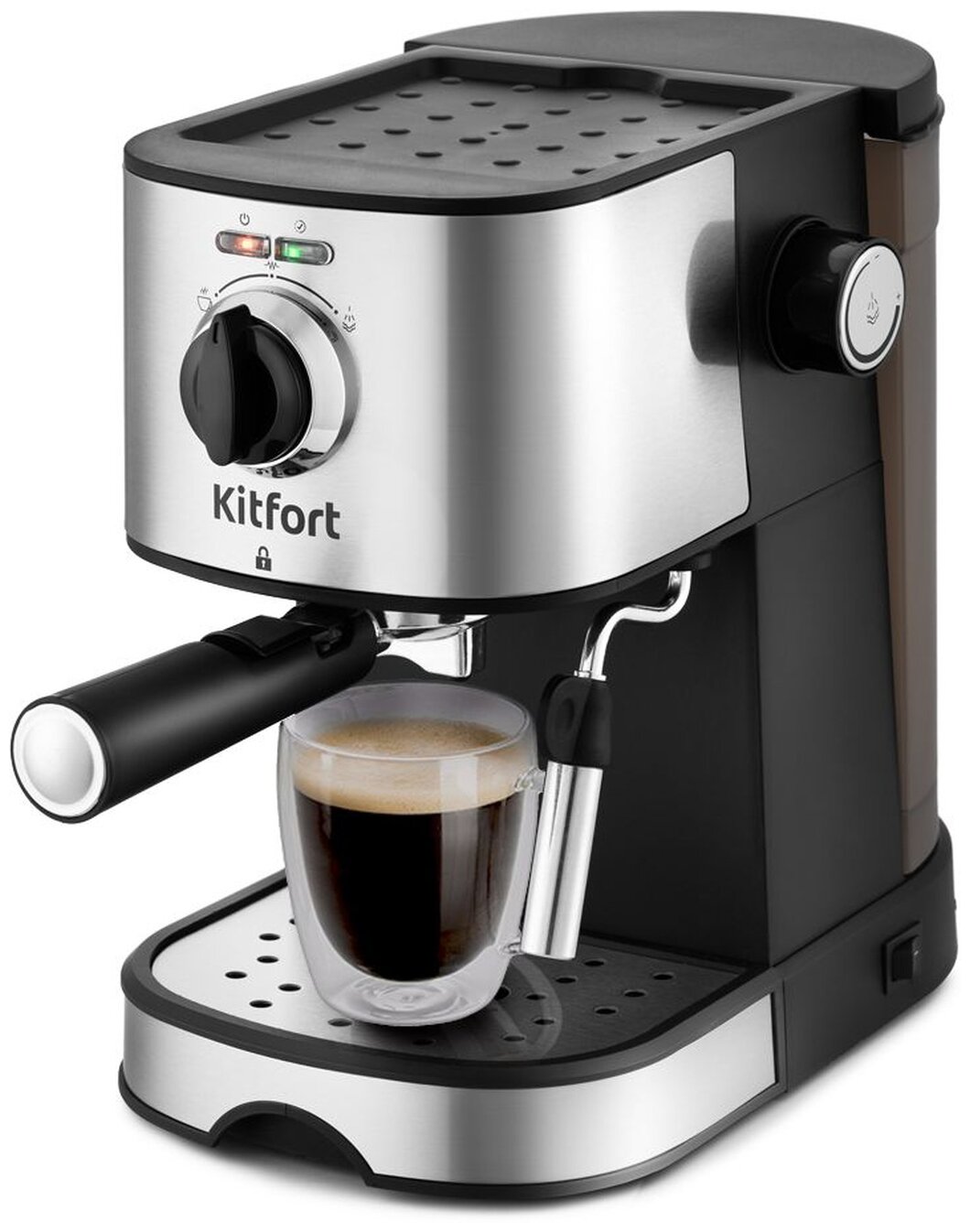 Кофеварка Kitfort KT-753 черный/нержавеющая сталь