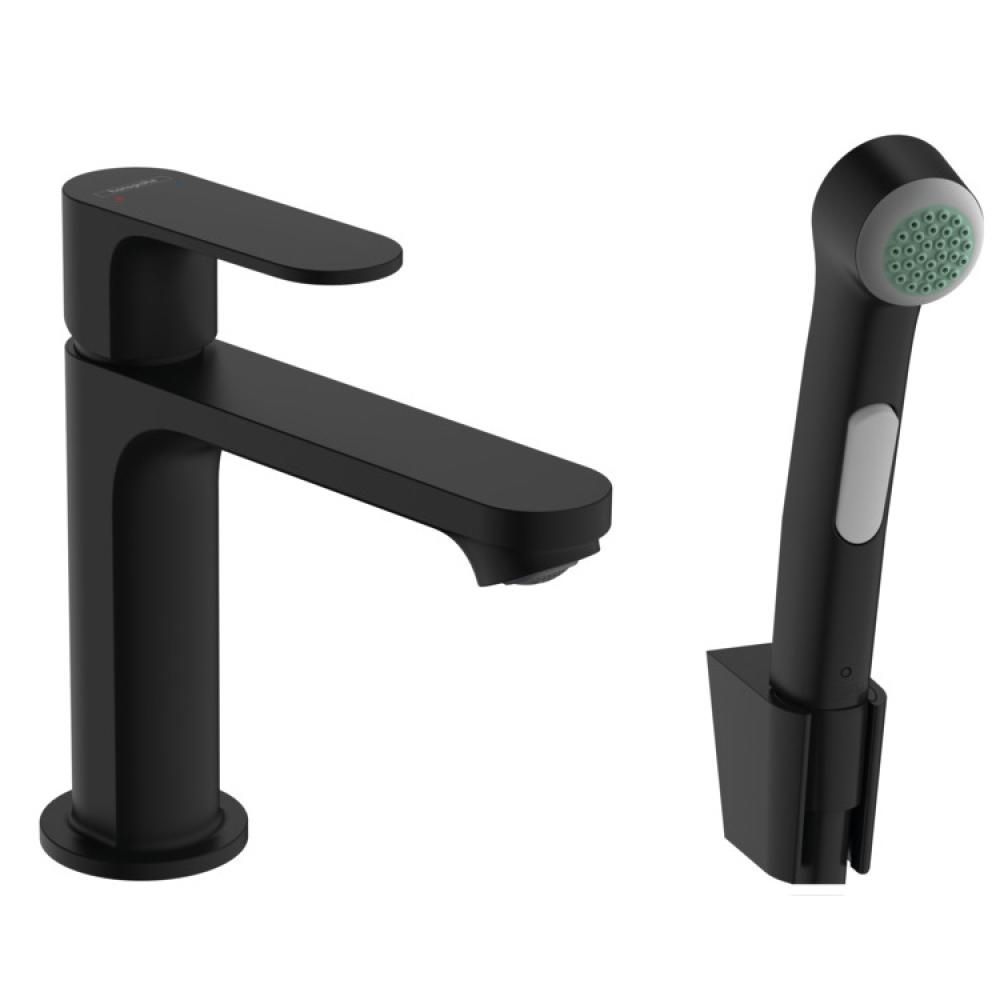 Смеситель для раковины Hansgrohe Rebris S 72215670 (с гигиеническим душем), черный матовый