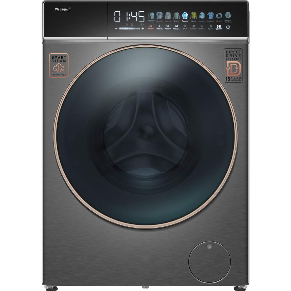 Стиральная машина Weissgauff WMD 58411 Direct Drive Inverter Premium Steam Grey