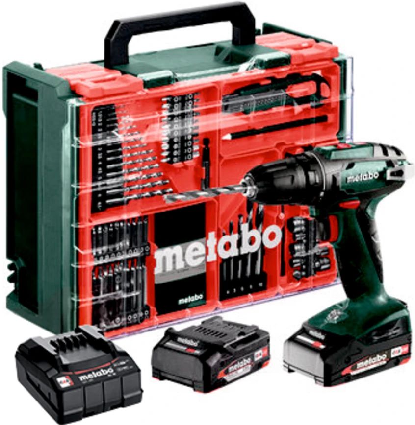 Дрель-шуруповерт аккумуляторная Metabo BS 18 Set, арт. 602207710 (кейс, с 2 АКБ и ЗУ)
