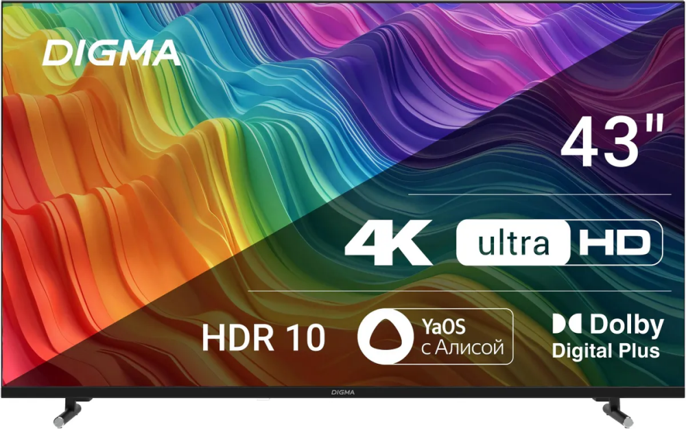 Телевизор Digma DM-LED43UBB33, черный