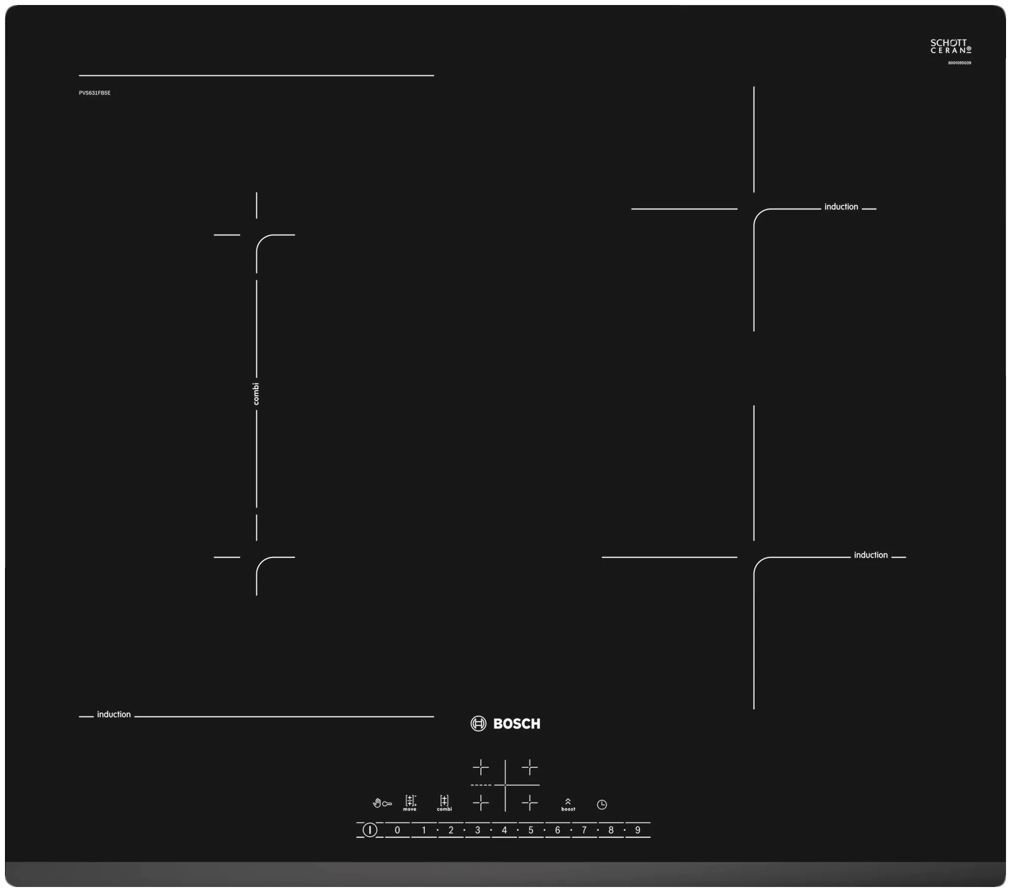 Варочная панель индукционная Bosch PVS631FB5E, черный
