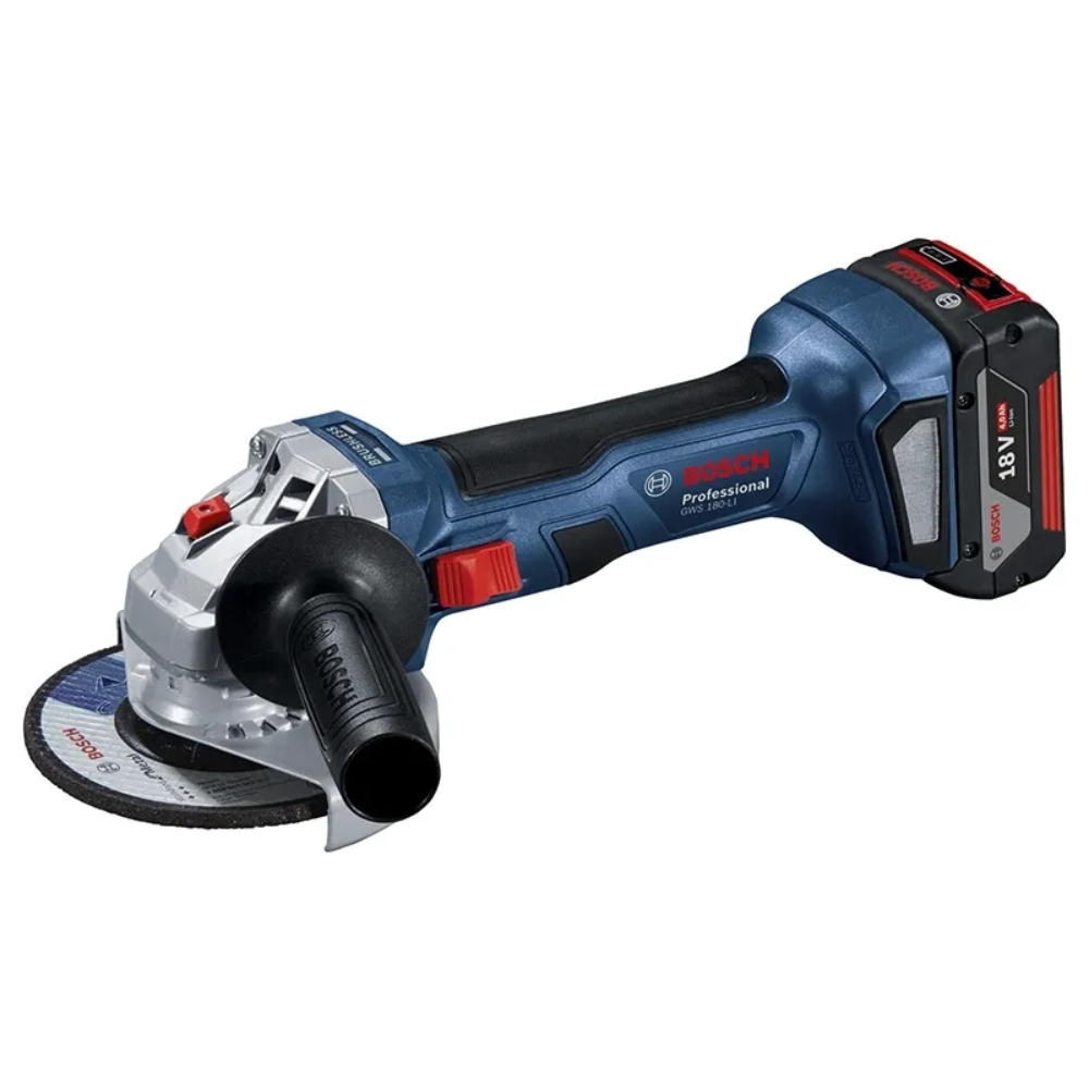Угловая шлифмашина (болгарка) аккумуляторная Bosch GWS 180-Li, арт. 06019H90R1 (кейс, с 1 АКБ и ЗУ)