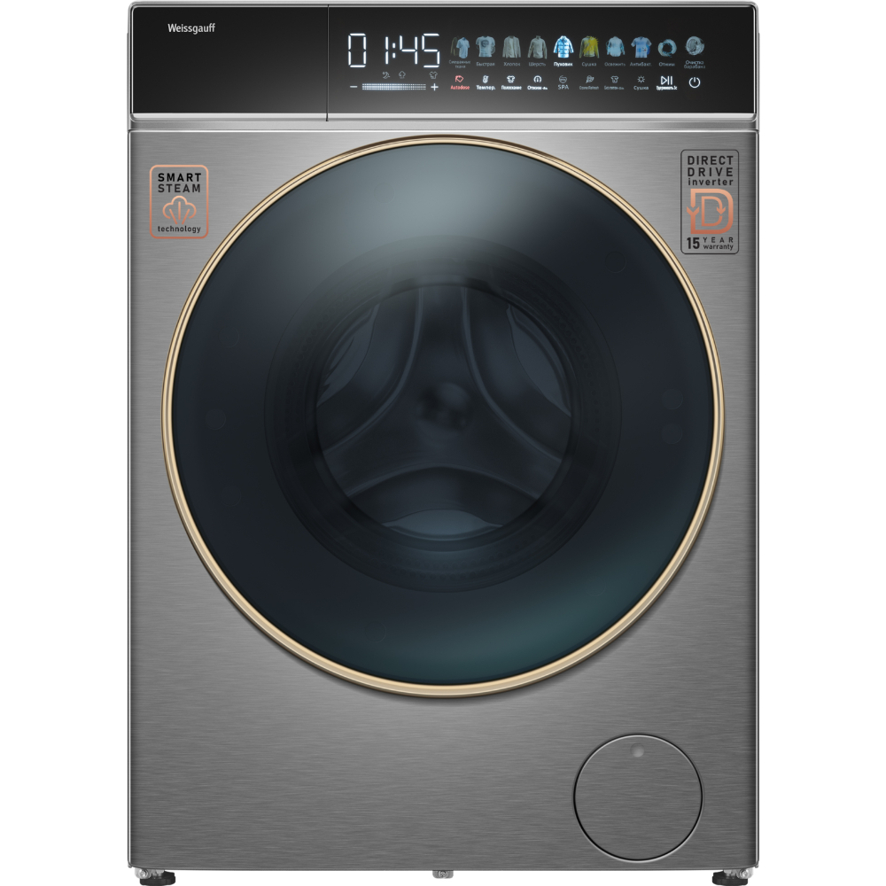Стиральная машина Weissgauff WMD 58411 Direct Drive Inverter Premium Steam Steel