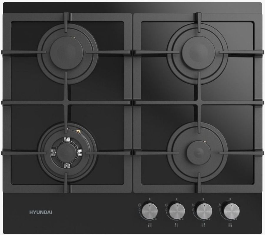 Варочная панель газовая Hyundai HHG 6434 BG, черный