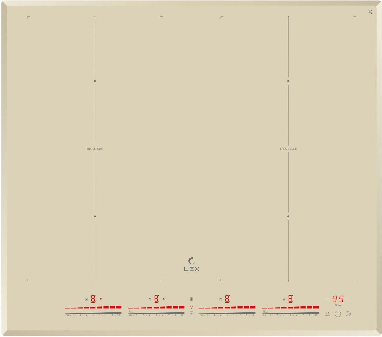 Варочная панель индукционная LEX EVI 641C I IV, слоновая кость