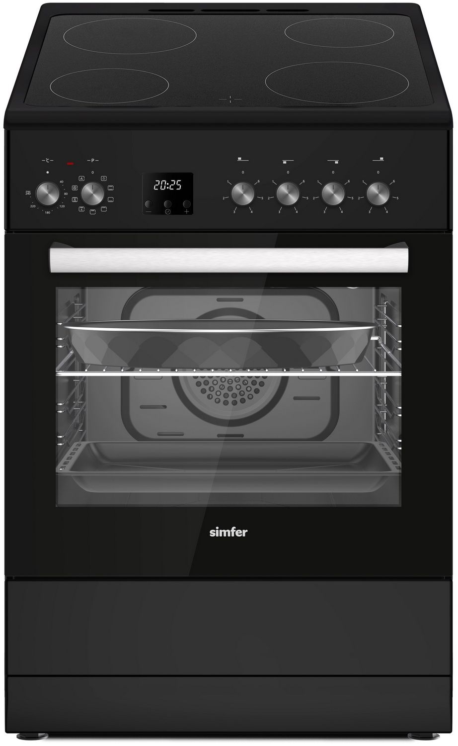 Плита электрическая Simfer F66VB09025, черная эмаль