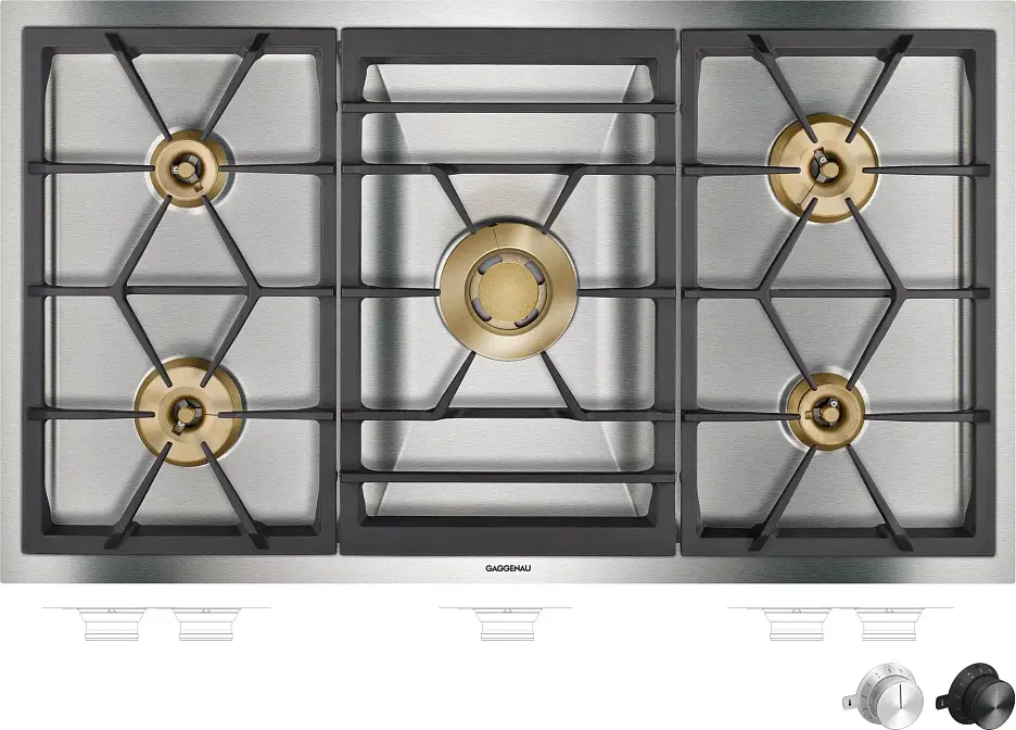 Варочная панель газовая Gaggenau VG491215, нержавеющая сталь