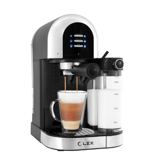 Кофеварка рожковая LEX LXCM 3503-1, черный/серый