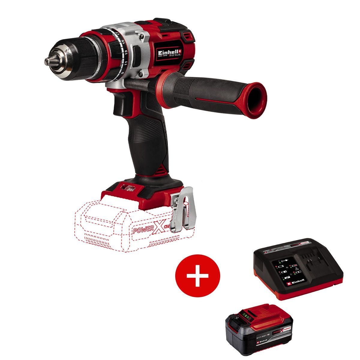 Дрель-шуруповерт Einhell PXC TE-CD, (4513850SET)