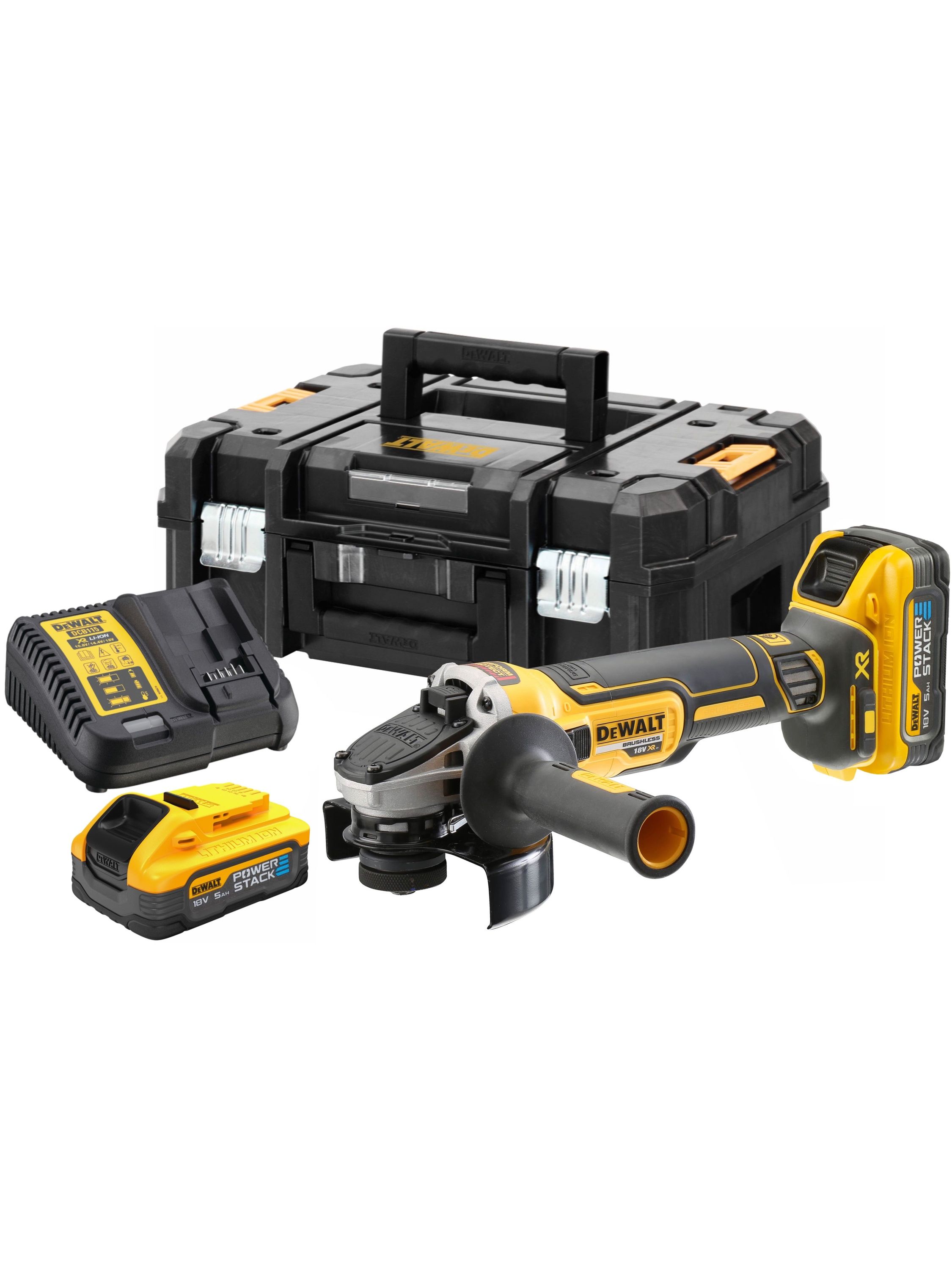 Угловая шлифмашинка (болгарка) DeWalt DCG405H2T-QW (кейс, 2 АКБ и ЗУ)