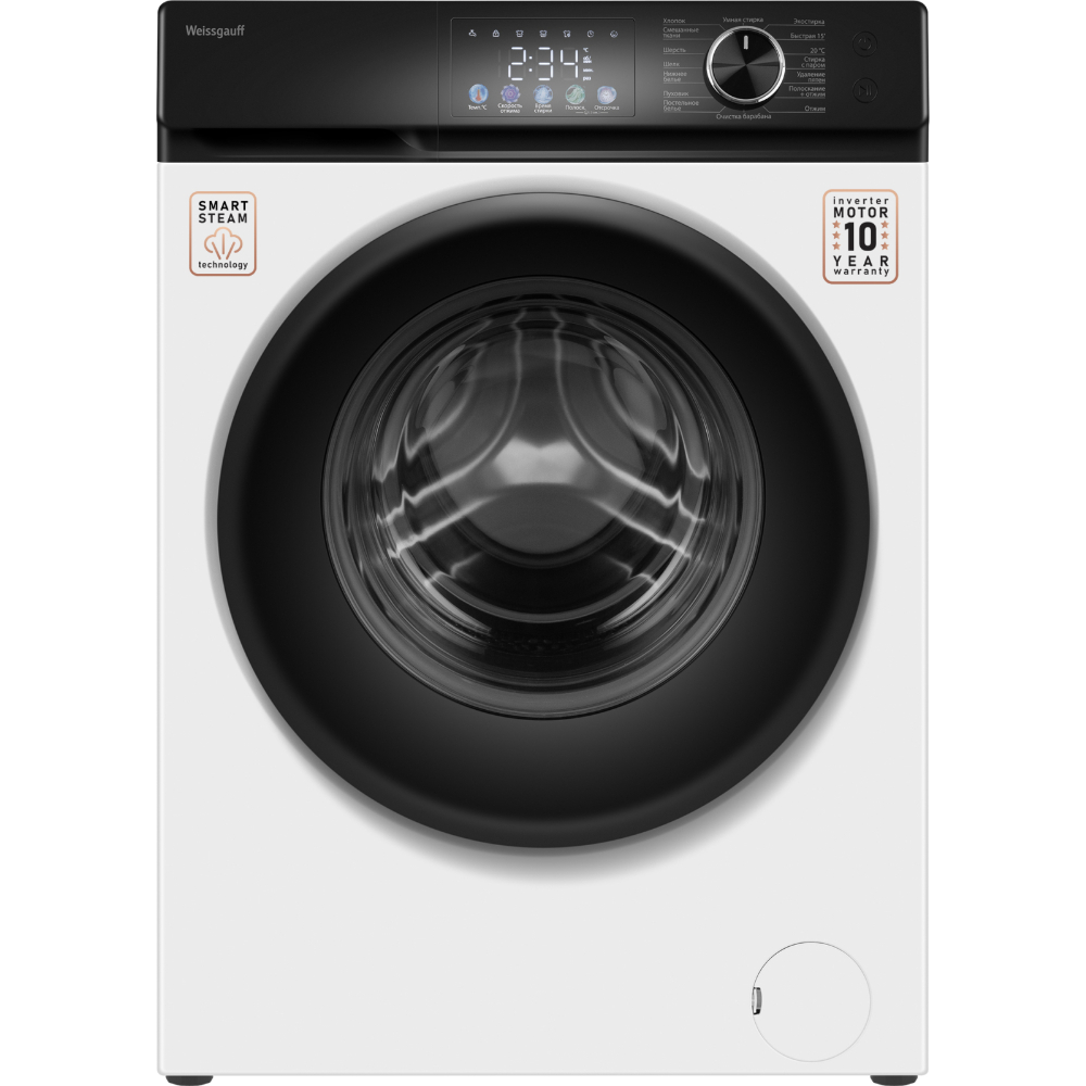 Стиральная машина Weissgauff WM 45127 Inverter Steam Color Touch, белый