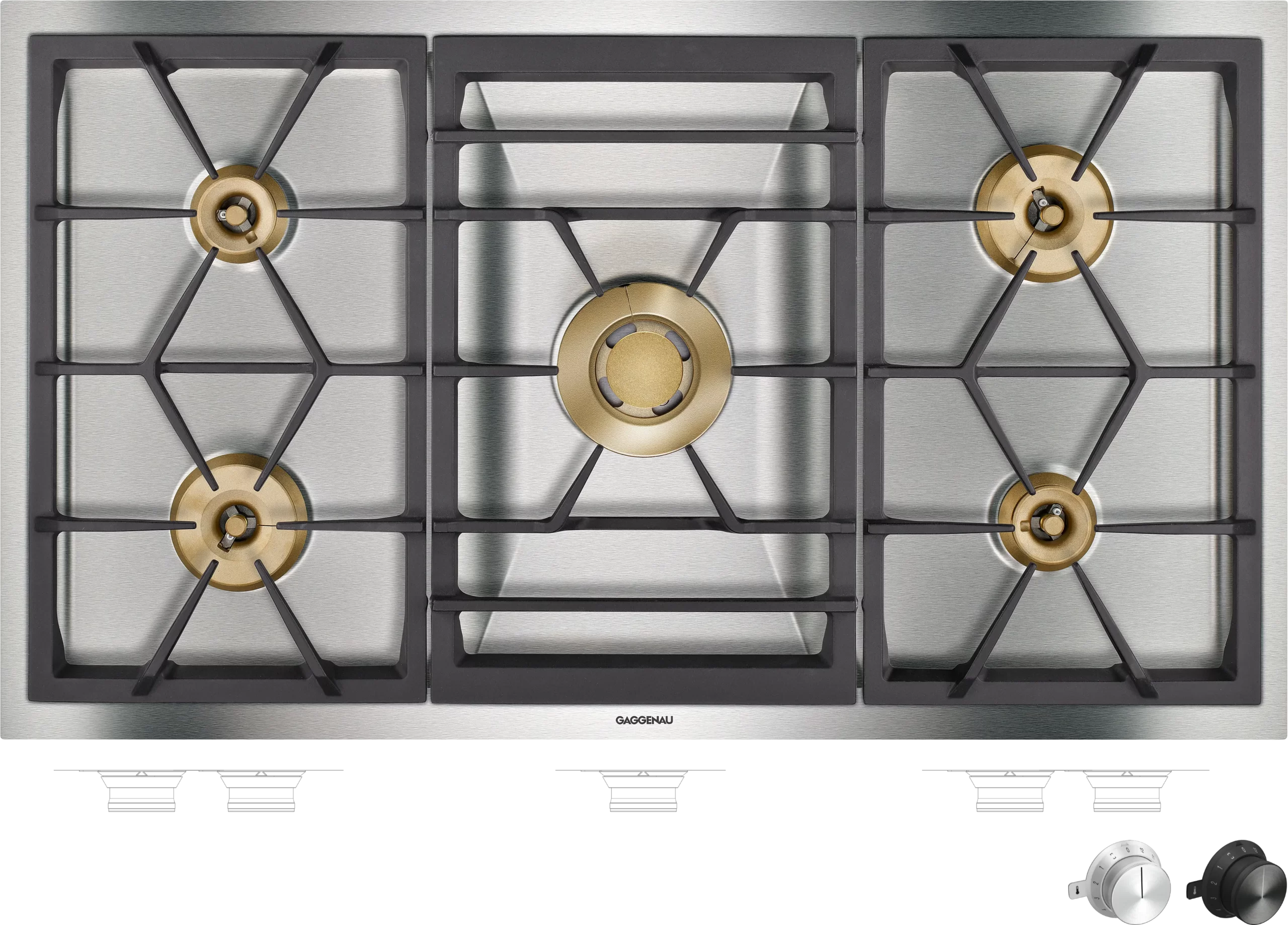 Варочная панель газовая Gaggenau VG491115, нержавеющая сталь