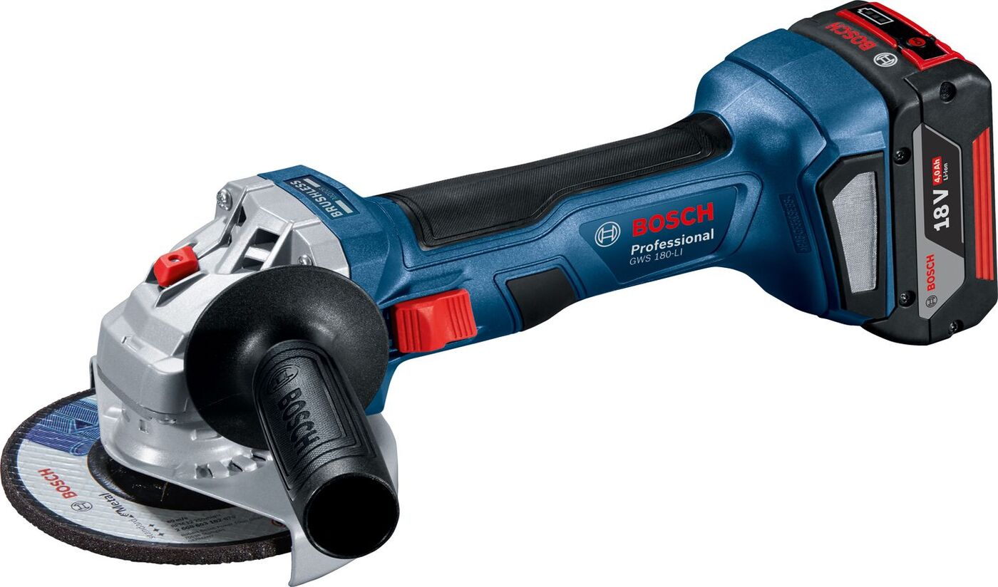 Угловая шлифмашина (болгарка) аккумуляторная BOSCH GWS 180-LI BL Solo