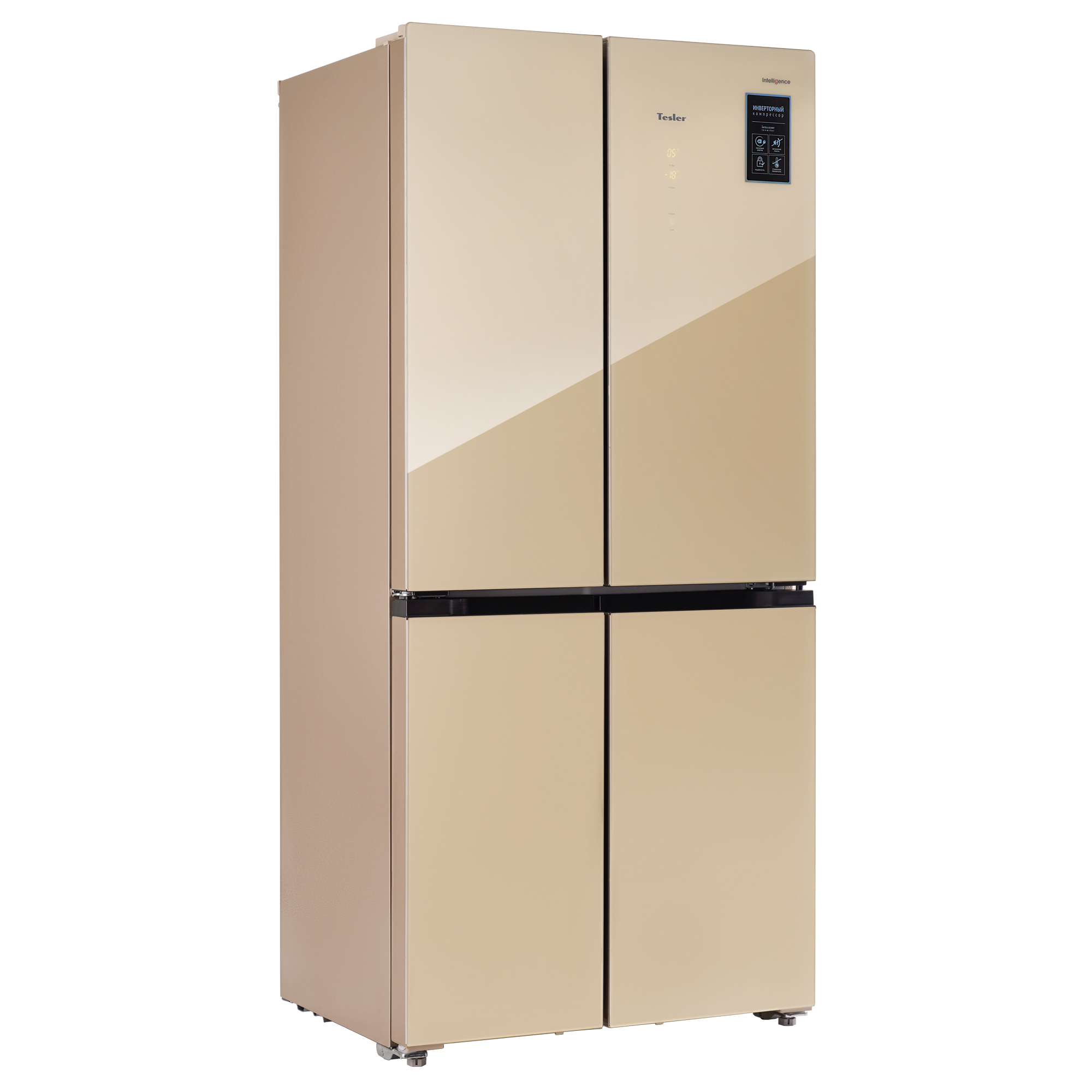 Холодильник Side-by-Side Tesler RCD-482I Beige Glass