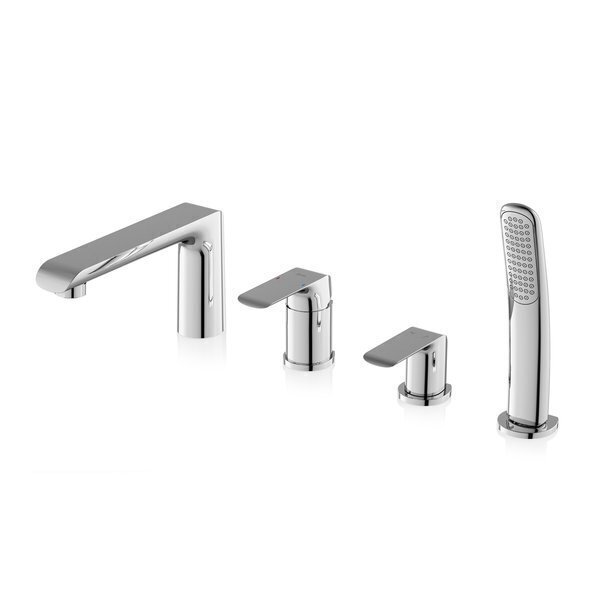 Смеситель на борт ванны Ravak Flat FL 026.00 X070120 (с ручным душем), хром
