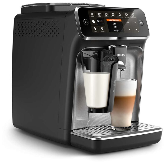 Кофемашина Philips EP4346/EP4341/EP4349/EP4343 LatteGo черный/особый серебристый спрей