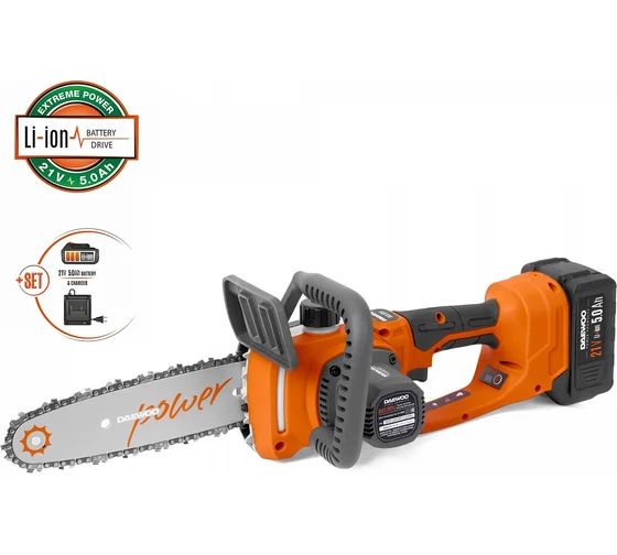 Пила цепная аккумуляторная DAEWOO DACS 2021Li SET (с АКБ и ЗУ)