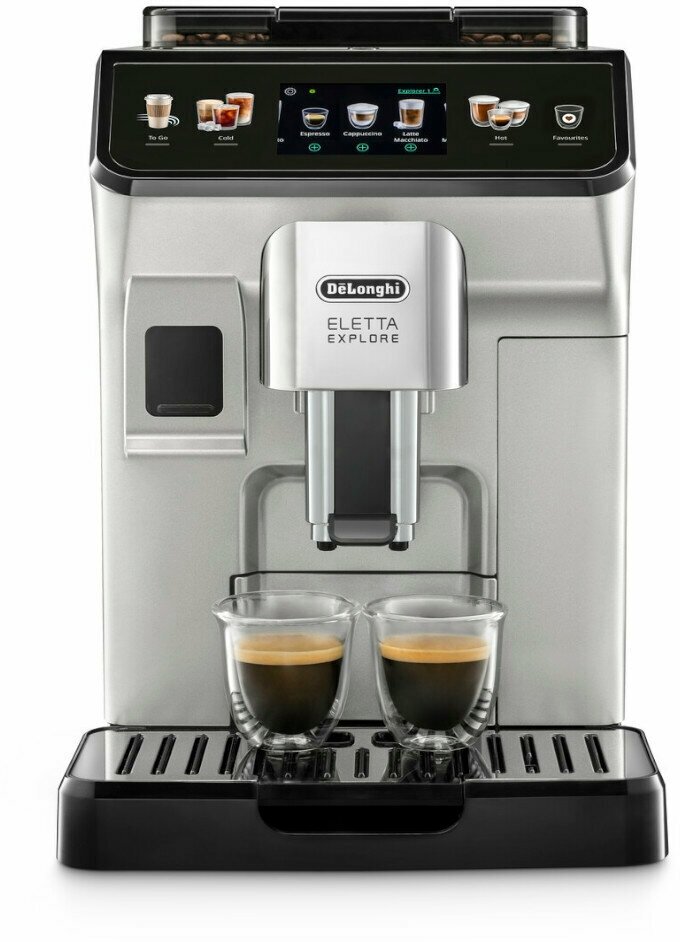Кофемашина автоматическая DeLonghi ECAM 450.55.S, серебристый/черный