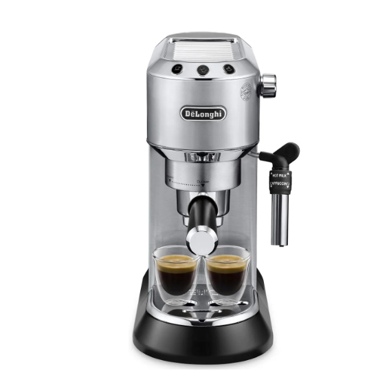 Кофеварка рожковая DeLonghi Dedica EC 685.M, металлик/черный