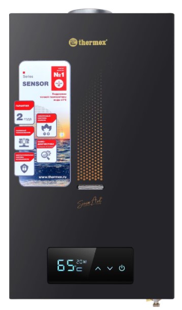 Водонагреватель проточный газовый Thermex S 20 MD Art Black