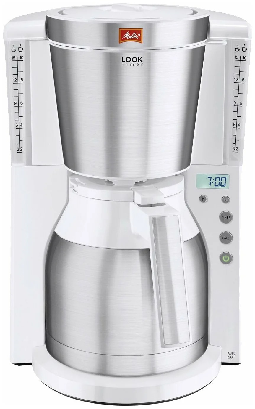 Кофеварка Melitta Look Therm Timer белый/серебристый