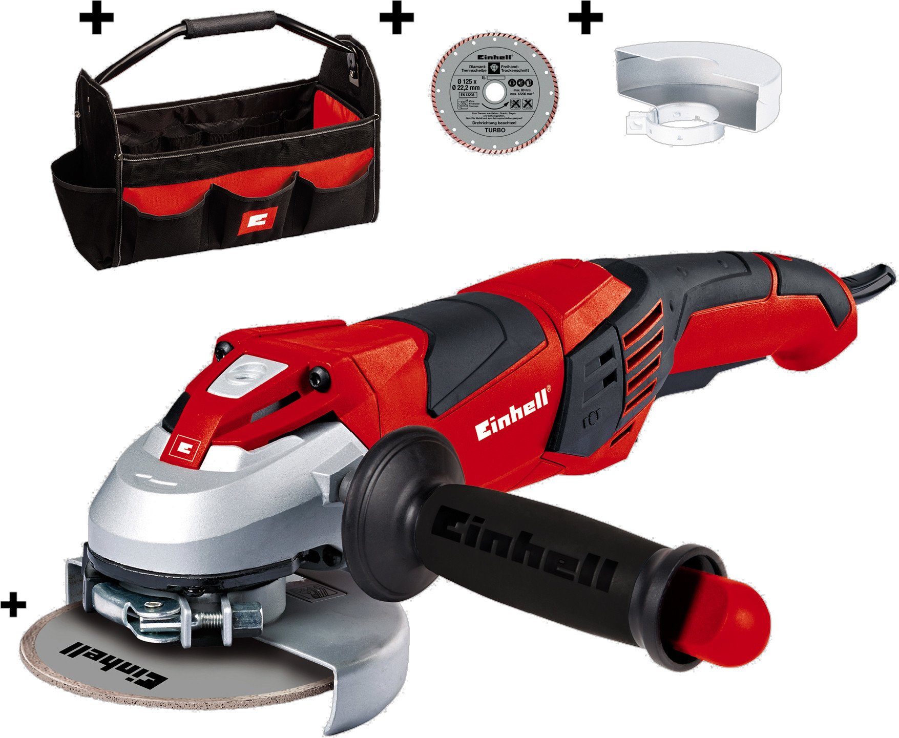 УШМ Einhell TE-AG 125 CE Kit, 1100 Вт, 125 мм