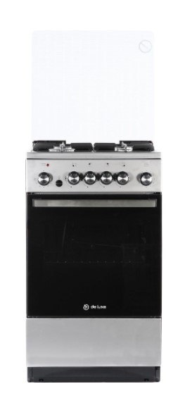 Комбинированная плита De Luxe 5040.41гэ (кр) ЧР-010 нержавеющая сталь/черный