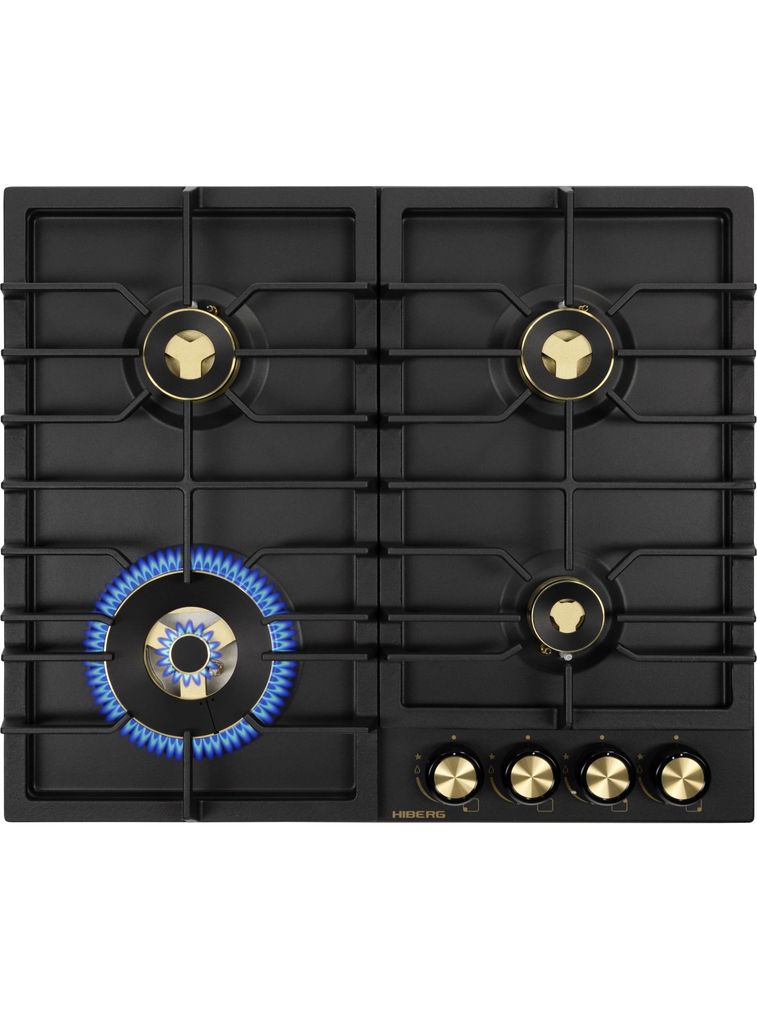 Варочная панель газовая HIBERG VS 6544 B, черный матовый