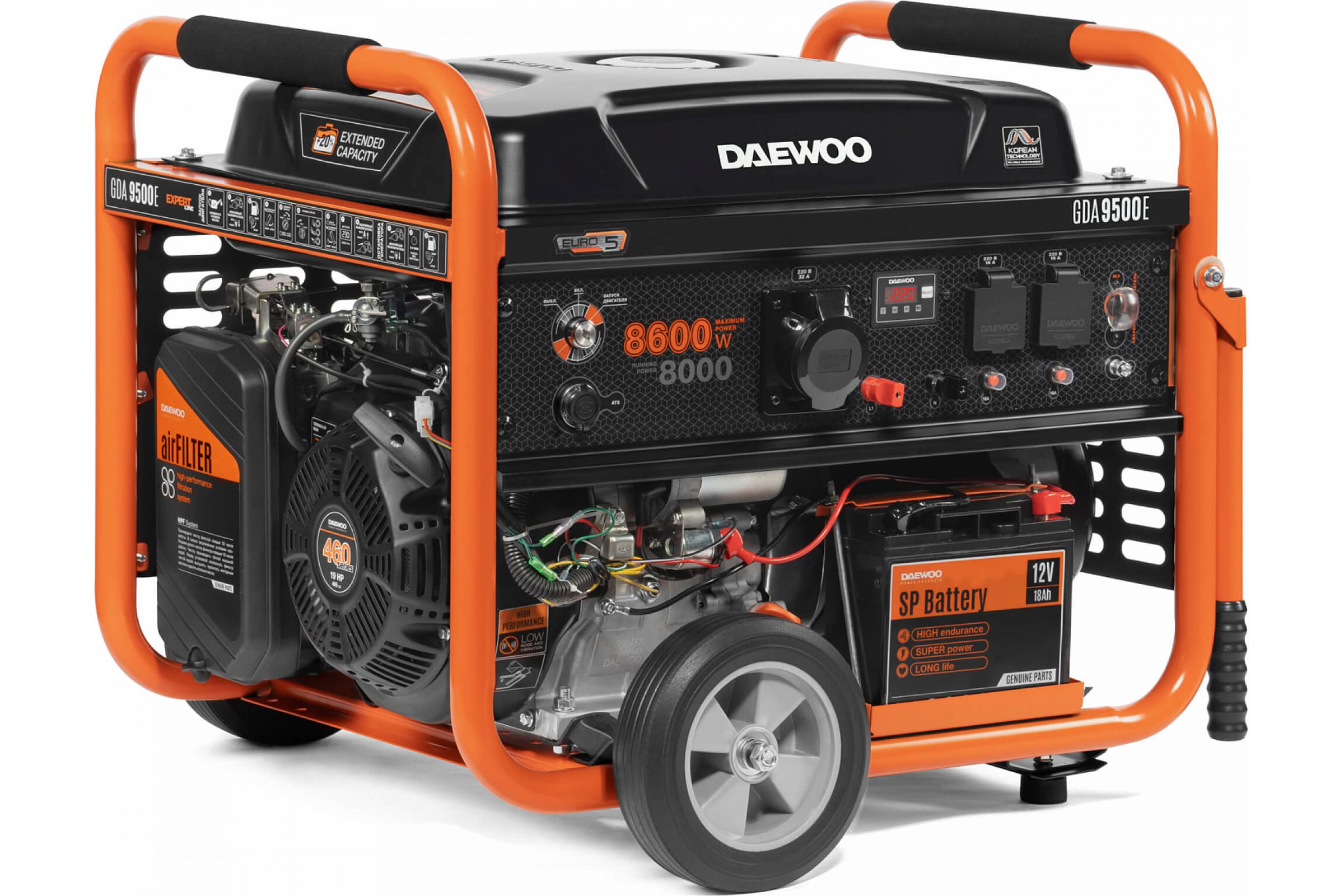 Генератор бензиновый Daewoo Power Products GDA 9500E, (8600 Вт)