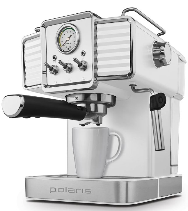 Кофеварка  рожковая Polaris PCM 1538E Adore Crema белый