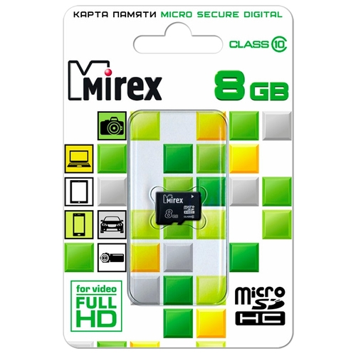 Карта памяти Mirex microSDHC Class 10 8GB