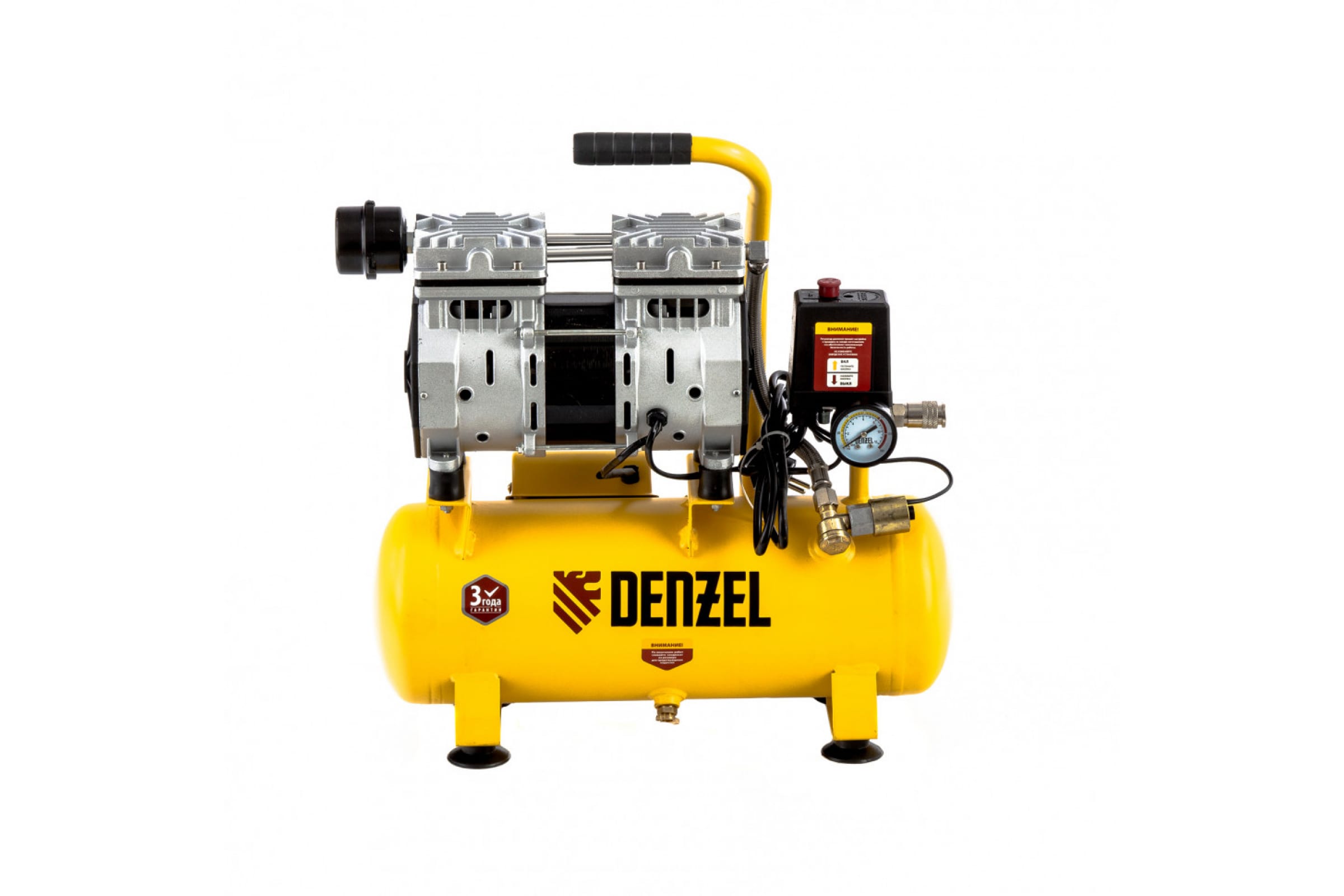 Компрессор безмасляный Denzel DLS 650/10, 10 л, 0.65 кВт