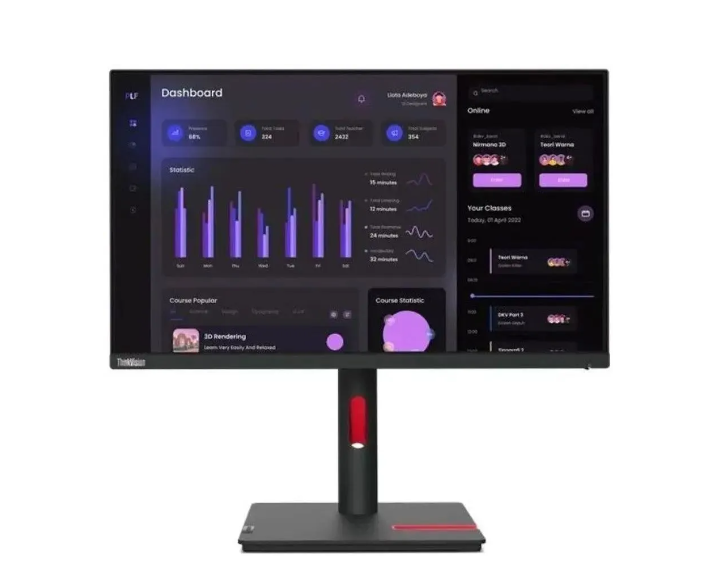 Монитор Lenovo ThinkVision T24i-30 (63CFMATXUK), черный/красный