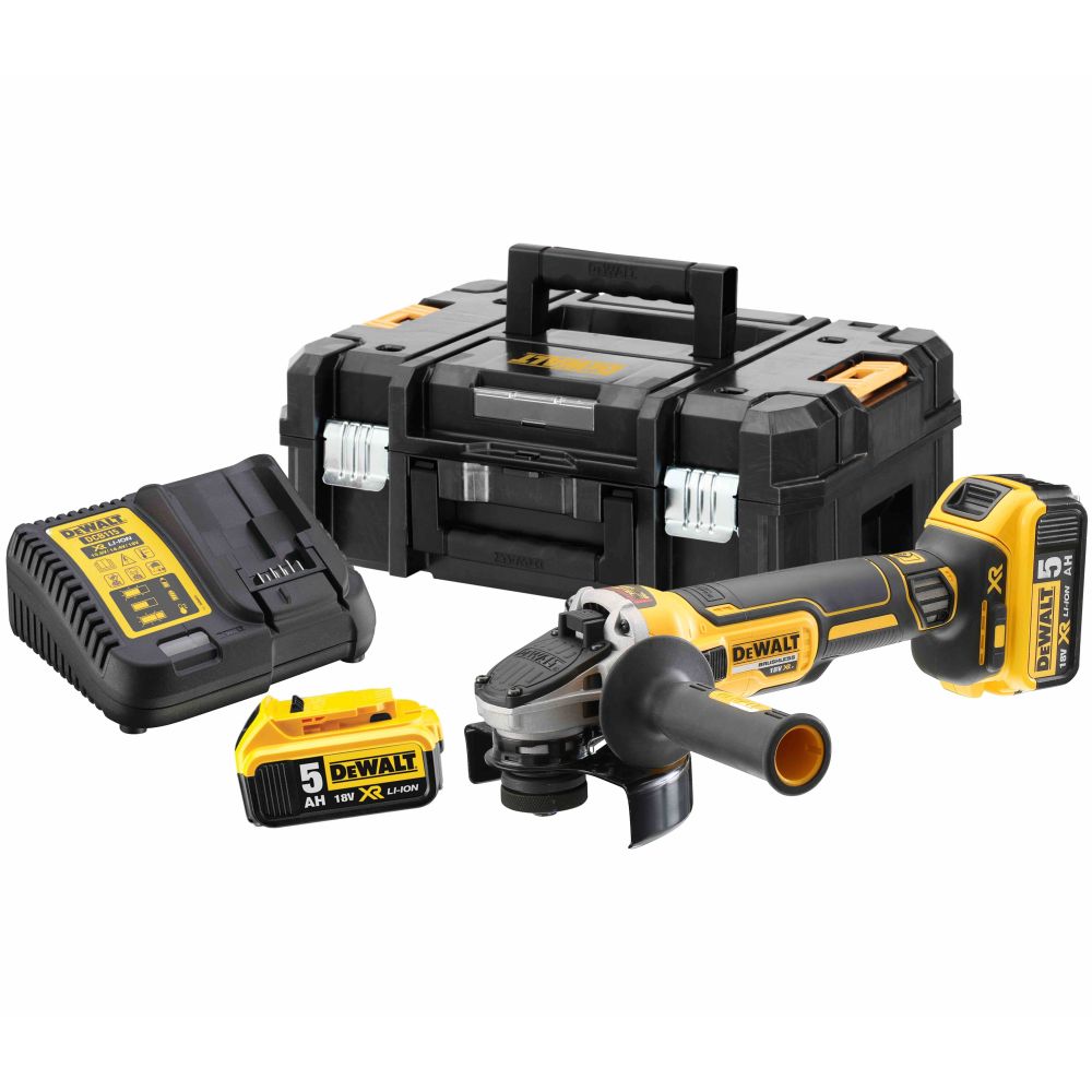 Угловая шлифмашина (болгарка) аккумуляторная DeWALT DCG405P2-QW (кейс, с 2 АКБ и ЗУ)
