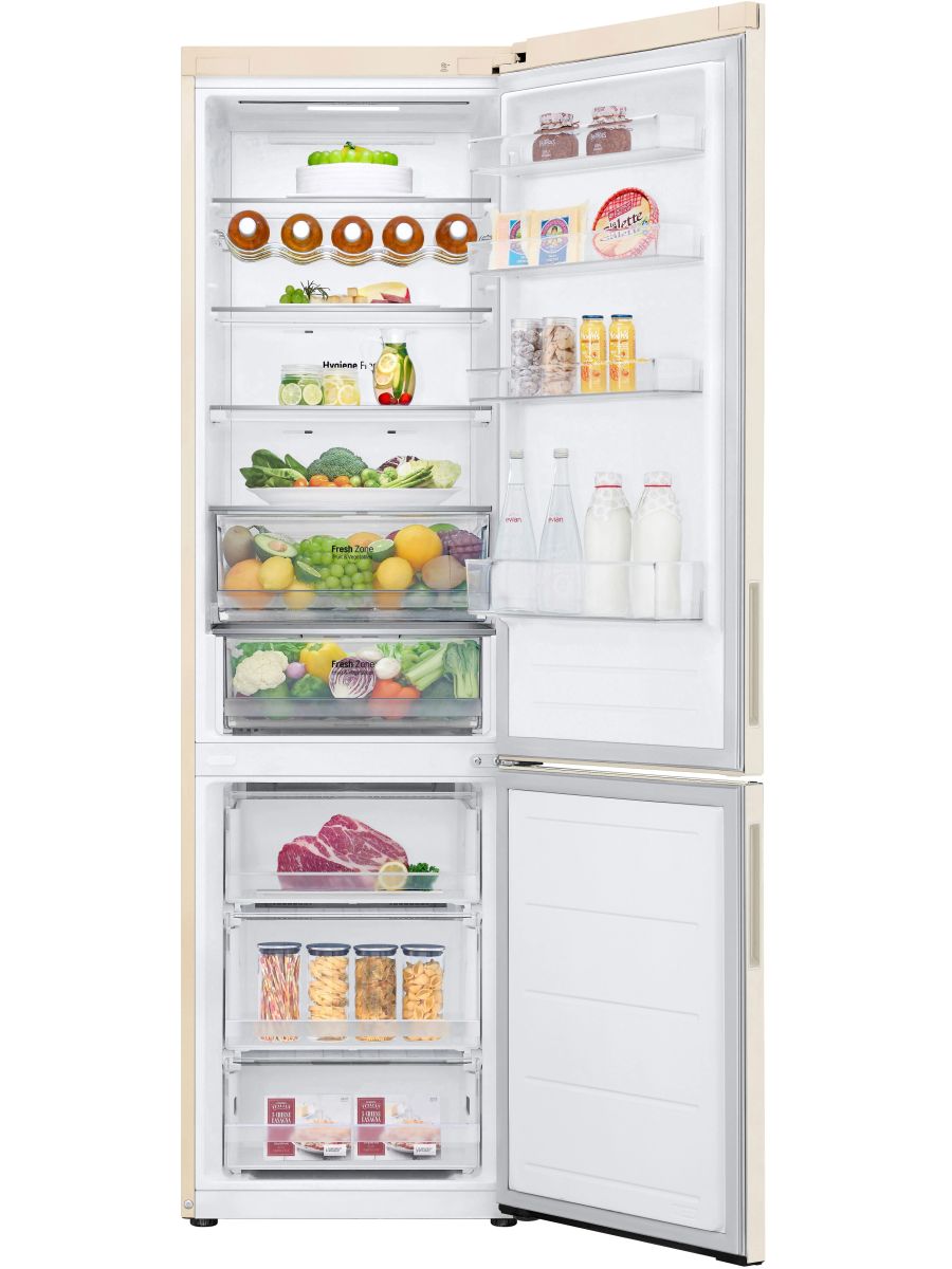 Холодильник LG GC-B509AEMW, бежевый