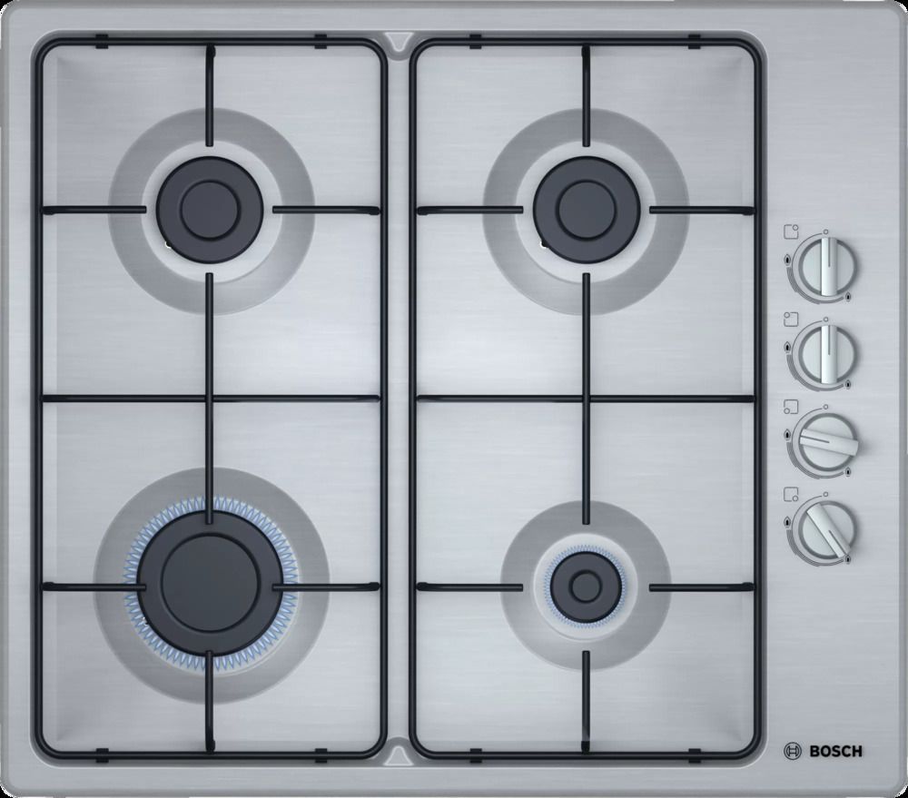 Варочная панель газовая Bosch PBP6C5B82O, нержавеющая сталь