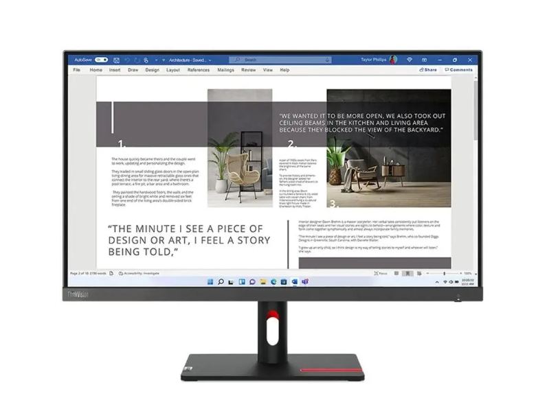 Монитор Lenovo ThinkVision S27i-30 (63DFKAT4UK), черный/красный