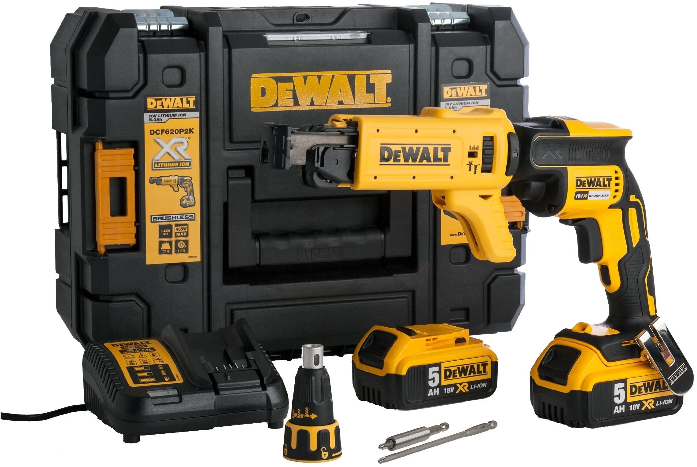 Шуруповерт ленточный аккумуляторный DeWALT DCF620P2K, (кейс, 2 АКБ и ЗУ)
