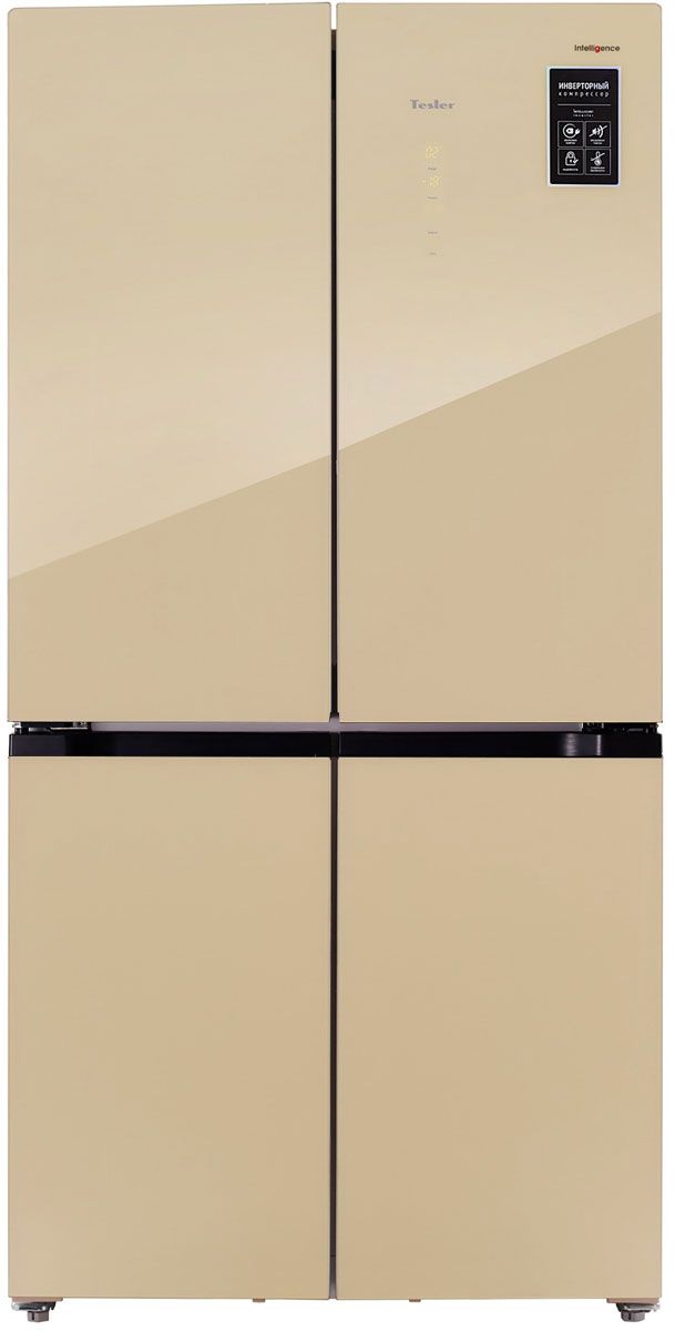 Холодильник Tesler Side by Side RCD-545I, бежевое стекло
