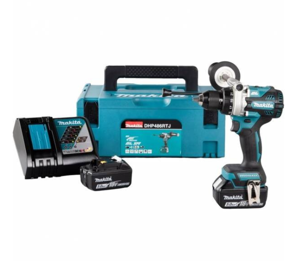 Дрель-шуруповерт аккумуляторная ударная Makita DHP486RTJ (кейс, с 2хАКБ и ЗУ)