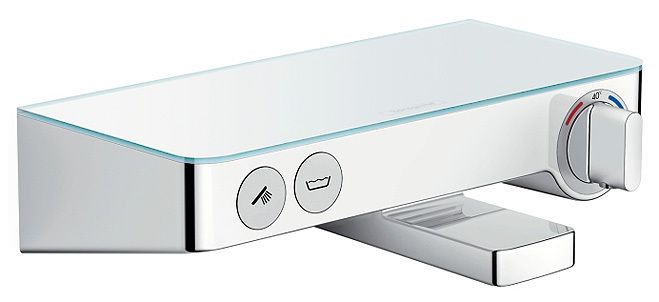 Смеситель для ванны и душа Hansgrohe Ecostat Select 13151400 с термостатом, белый/хром