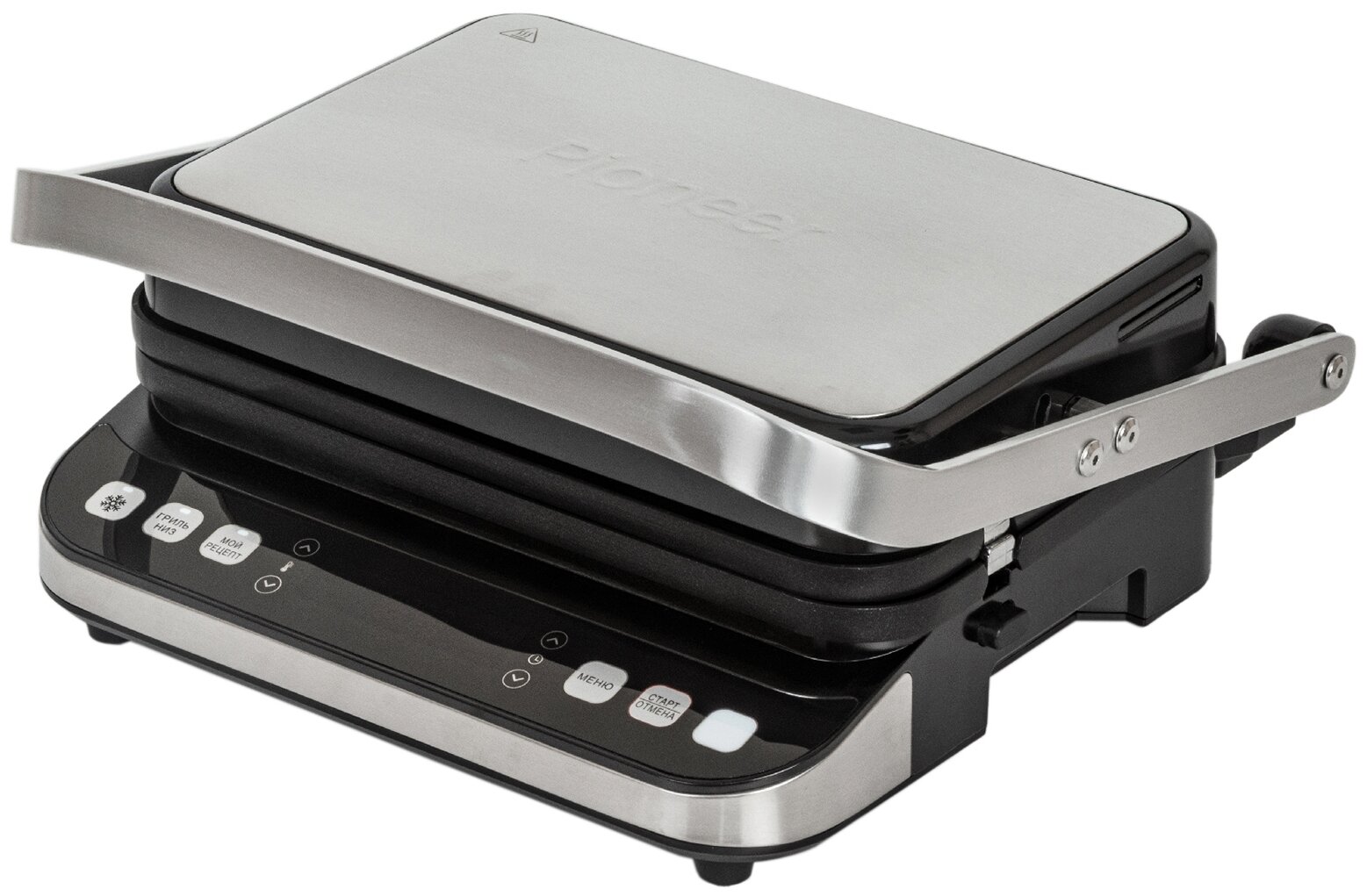 Гриль электрический PIONEER GR1022E, серебристый